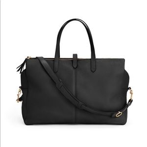 Cuyana Black Leather Triple Zipper Weekender NWT